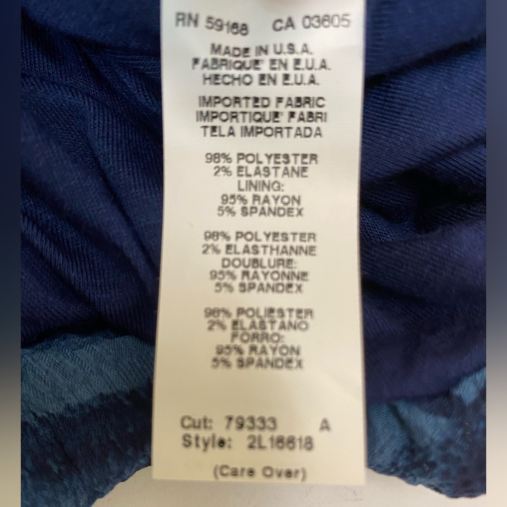 NWT Karen Kane Women's Blue Sand & Sky Lantern Sleeve Top size Large - Picture 12 of 14